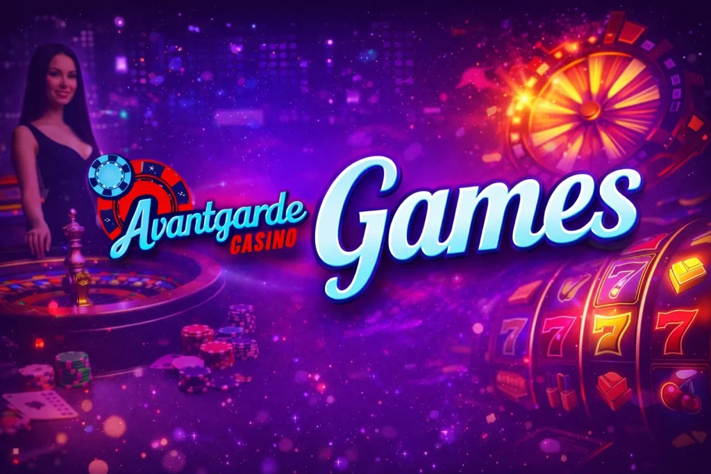 Avantgarde Casino Games promotional banner featuring the Avantgarde Casino logo and online casino gaming visuals